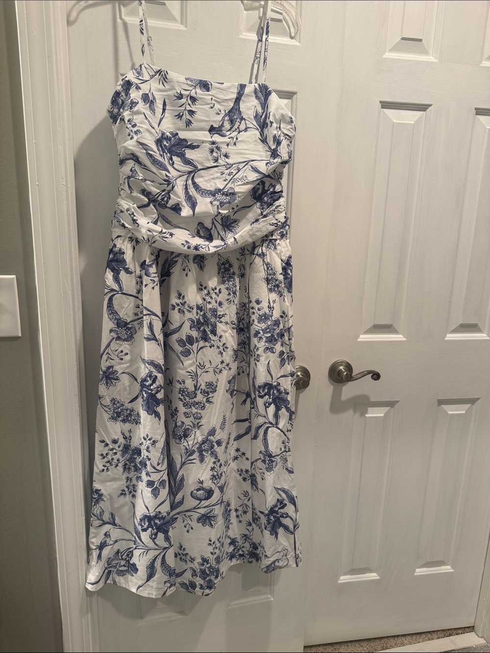 Loft Blue & White Floral Midi Dress